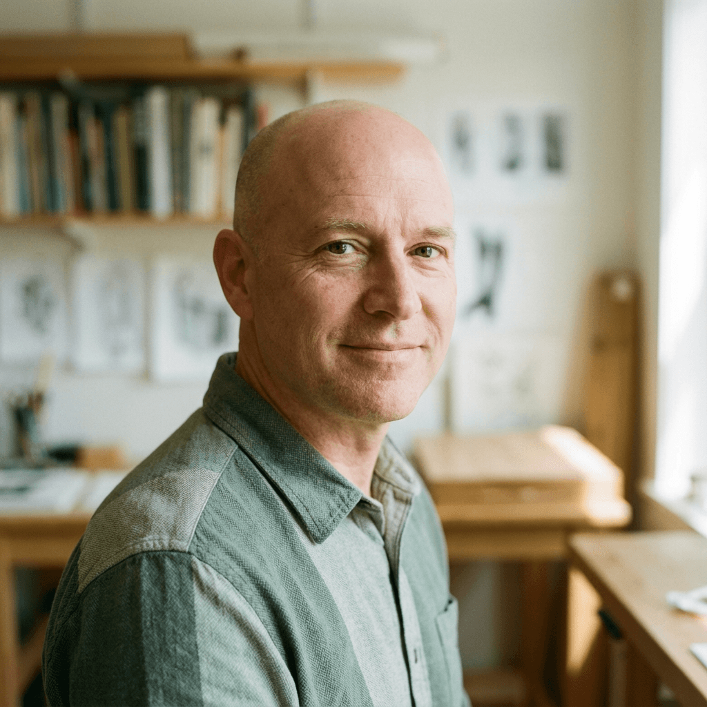James Mitchell in his kitchen